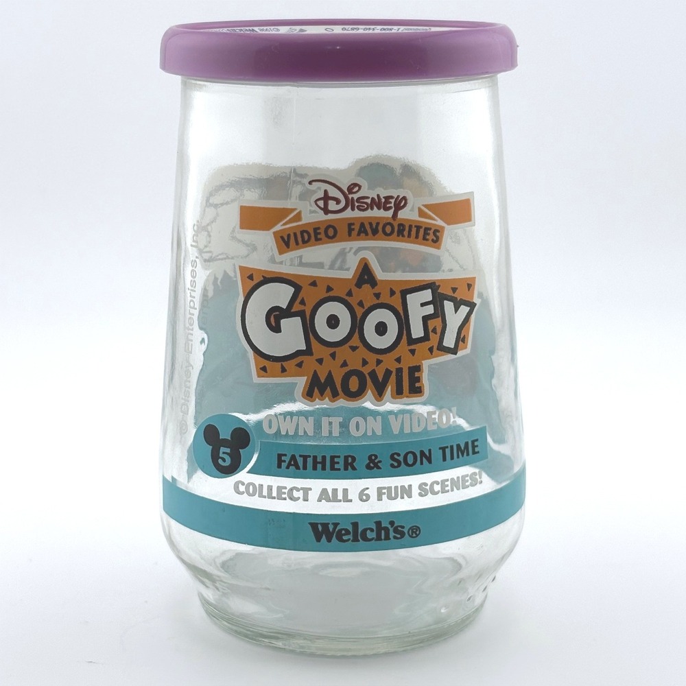 Vintage 1998 Welch's A Goofy Movie Jelly Jar Scene 5 Father & Son Time Disney